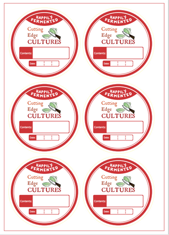 Fermenting Sticker Label Set Cutting Edge Cultures