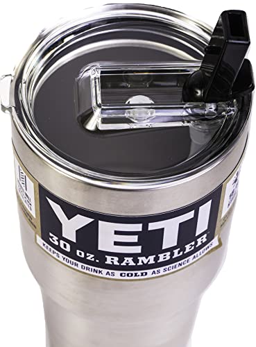 Travel Mug Sip Straw Lid 30 oz Flip Suction Replacement Top Cap Vacuum Insulated Tumbler Rambler Suck Sippy Mouth Spill Bottle Fits Yeti Ozark Polar Sic Rocky CocoStraw (1 Sip Lid + 1 Handle 30oz)