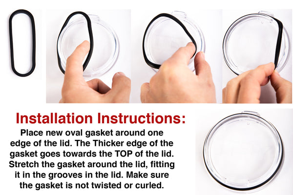 Replacement Rubber Gasket Seal Ring 30 oz Tumbler Vacuum Stainless Steel Cup Flex Spare Yeti Ozark Trail Rocky Mountain Mossy Top Lid CocoStraw Brand