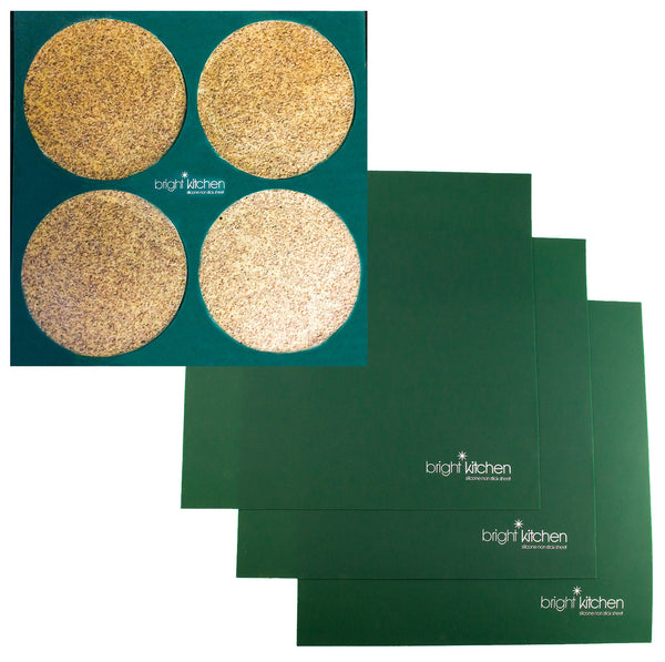 Set of 3 - 14" x 14" Silicone Sheets for Excalibur Dehydrator Bright Kitchen Re-Usable Non-Stick Mat