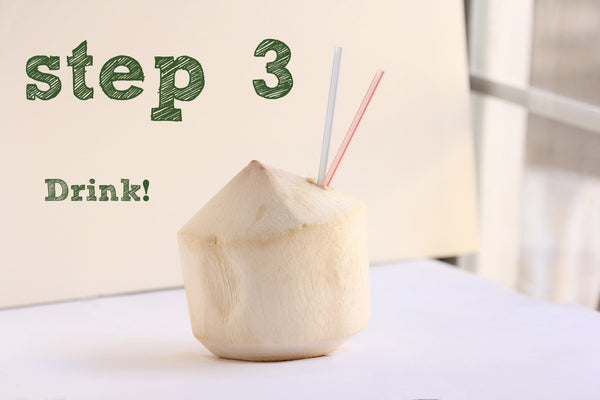 CocoDrill Young Coconut Opening Tool -(Punch Tap) Knife Opener for Raw Coco Water Juice - Makes Straw Hole! (Fresh, Thai, Hawaii)