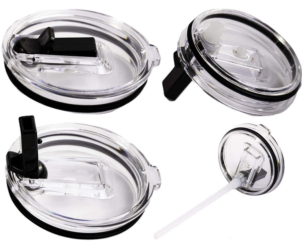 Travel Mug Sip Straw Lid 30 oz Flip Suction Replacement Top Cap Vacuum Insulated Tumbler Rambler Suck Sippy Mouth Spill Bottle Fits Yeti Ozark Polar Sic Rocky CocoStraw (1 Sip Lid + 1 Handle 30oz)