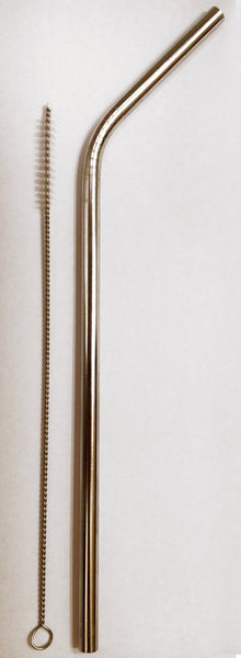 Reusable Straw - Stainless Steel Drinking - 1 metal straw + Cleaner - Eco Friendly, SAFE, NON-TOXIC non-plastic