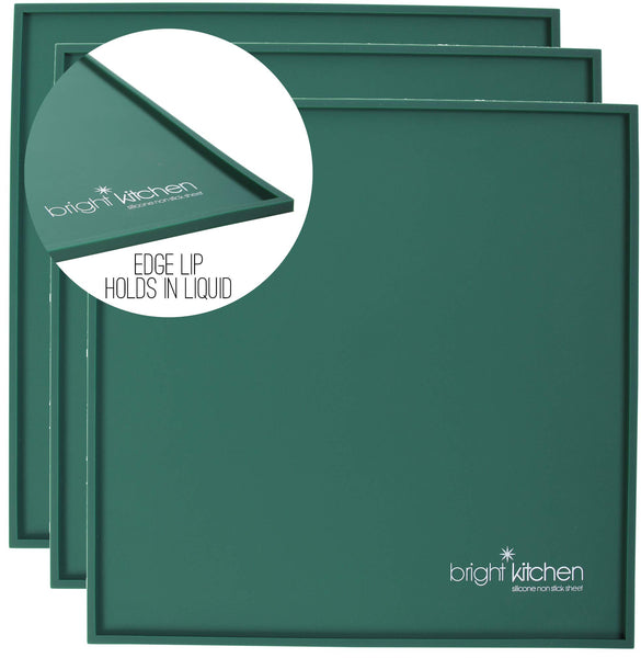 Set of 3-14" x 14" Silicone Sheets for Excalibur Dehydrator Bright Kitchen Re-Usable Non-Stick Mat (3 Edge Sheets)