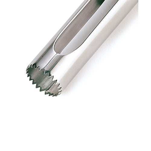 Apple Corer Lever Tool by BRIGHT KITCHEN Stainless Steel Pear Fruit Seed Remover Cherry Red Grip with Serrated Blade