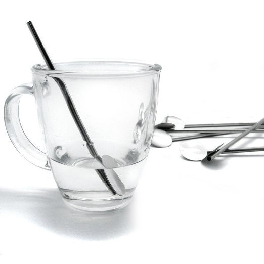 12 Pcs Stainless Steel Spoon Straws, Straw Stirrers, 7.5 inch, Party Favor Drinking Mint Julep Metal Stir Stick CocoStraw