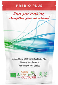 Cutting Edge Cultures Prebio Plus Prebiotic Fiber Powder BEST Custom Blend of Organic Prebiotic Fibers Dietary Supplement 8 oz