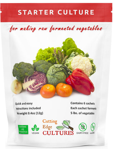 Cutting Edge Cultures Vegetable Starter Culture, 6 Pouches, 12g (1 Box)