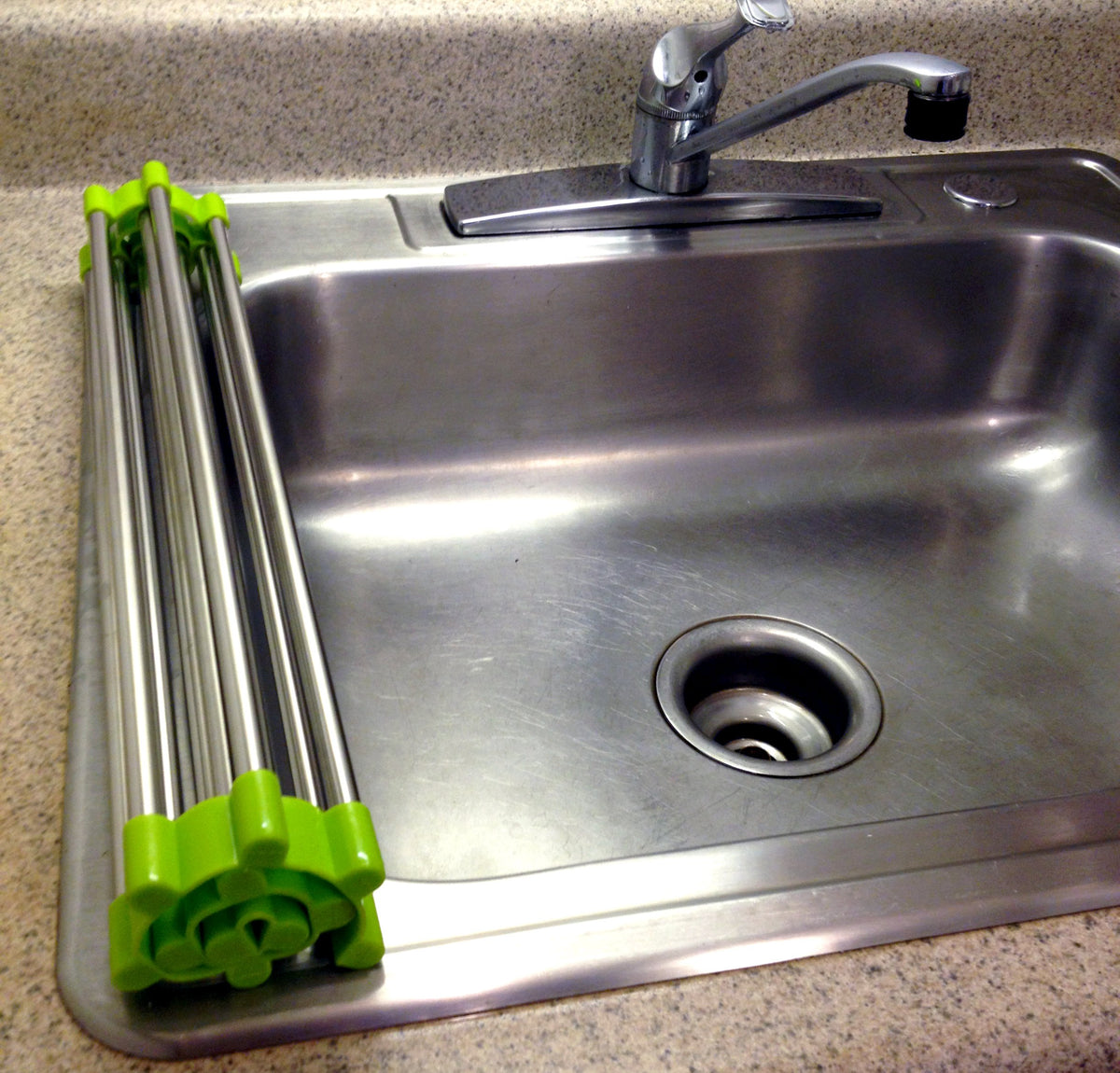 Folding Drain Rack Vegetable Rinsing Station - Stainless Steel Washing ...