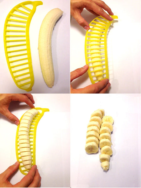 2 Pack Banana Slicer Cutters * Banana Magic * Kitchen Tool - Handy Gadget instantly slice chop banana chips no knife necessary !