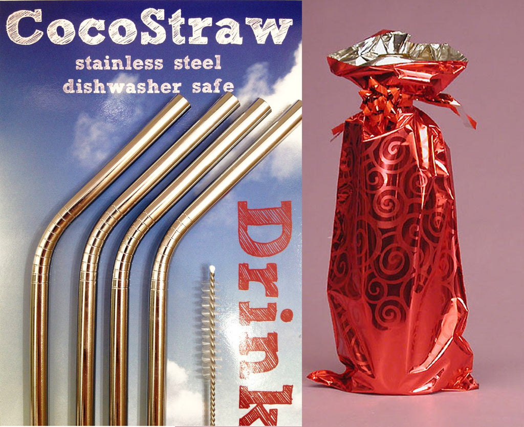 4 Pack Cocostraw Stainless Steel Straws for The Pioneer Woman
