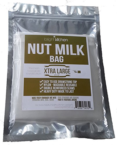 Bright Kitchen PREMIUM Nut Milk Bag - Super Fine Nylon Mesh Almond Mylk Strainer
