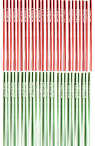 50 Xmas Christmas Metal Drinking Straws Red Green Reusable Eco Friendly 10.25" Tall Long