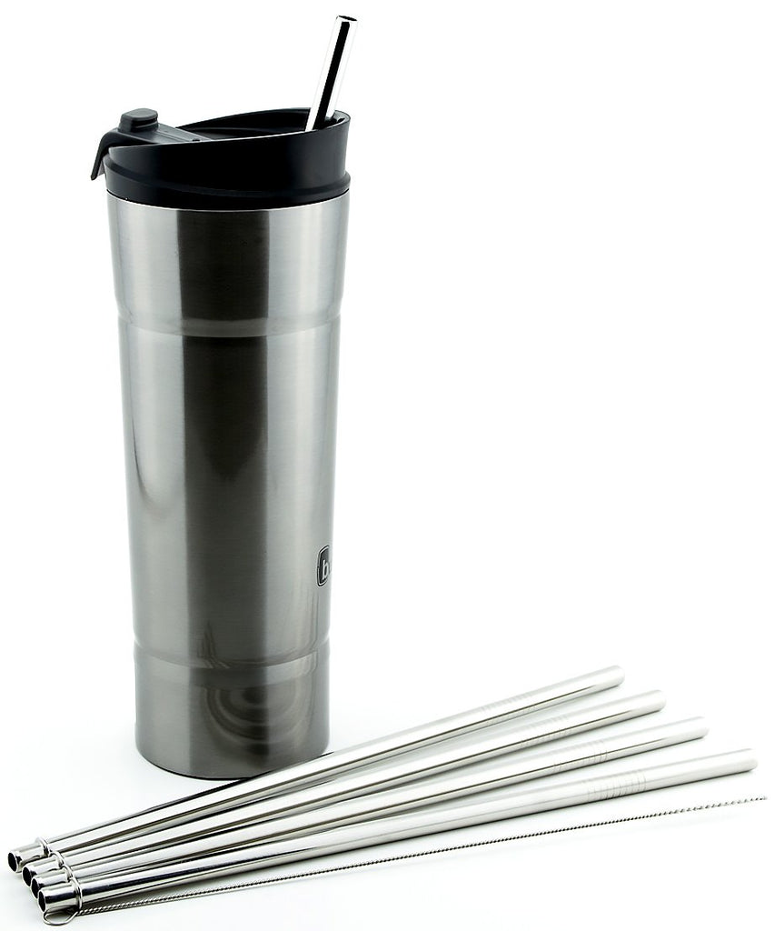 4 Pack CocoStraw for Contigo Shake and Go 20 oz Auto Close Tumbler PerfectFit 18/8 Stainless Steel Drinking Straws with Cleaning
