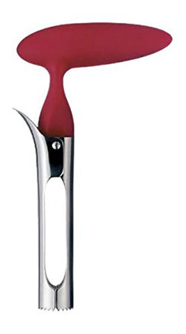 Bright Kitchen APPCORER Apple Corer Lever Tool Stainless Steel Pear Fruit Seed Remover Cherry Red Grip with Serrated Blade, XL,