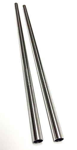 CocoStraw Extra Long Stainless Steel Drinking Straws 10.5' Length 4 Qty - Wide Straight JJ352906