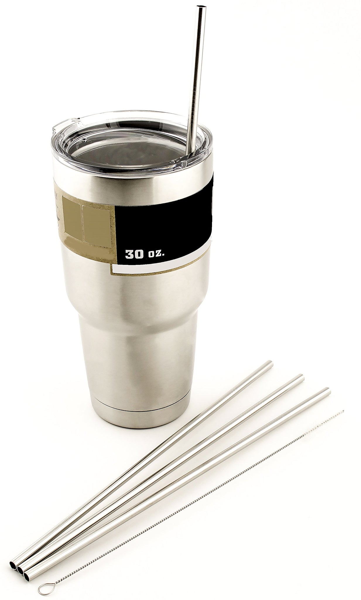 4 LONG Stainless Steel Straws fits 30 oz Yeti Tumbler Rambler Cups - CocoStraw Brand Drinking Straw