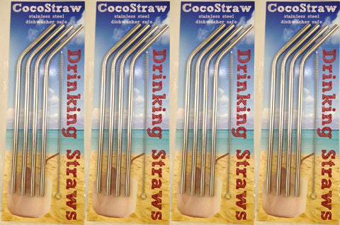 16qty Reusable Straws - Stainless Steel Drinking - Set of 16 + 4 Cleaners - Eco Friendly, SAFE, NON-TOXIC non-plastic
