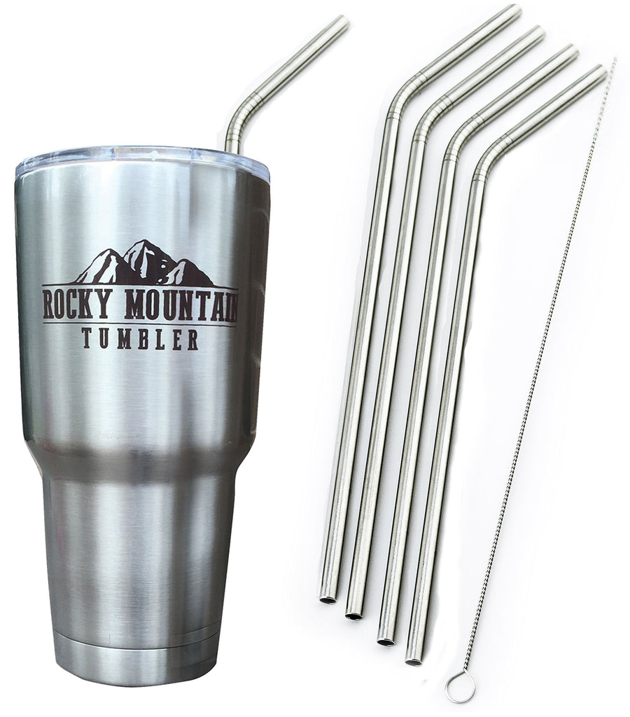 4 Bend Stainless Steel Straws Ozark Trail 30-Ounce Double-Wall