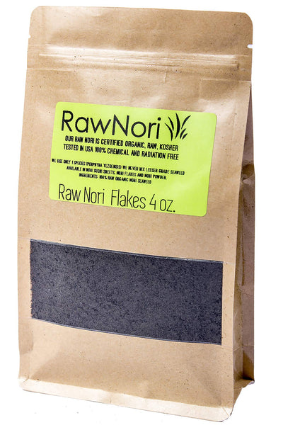 RawNori Organic Raw Nori Flakes Vegan 1 oz / 28.3 g Non-GMO, Dried Sushi Seaweed
