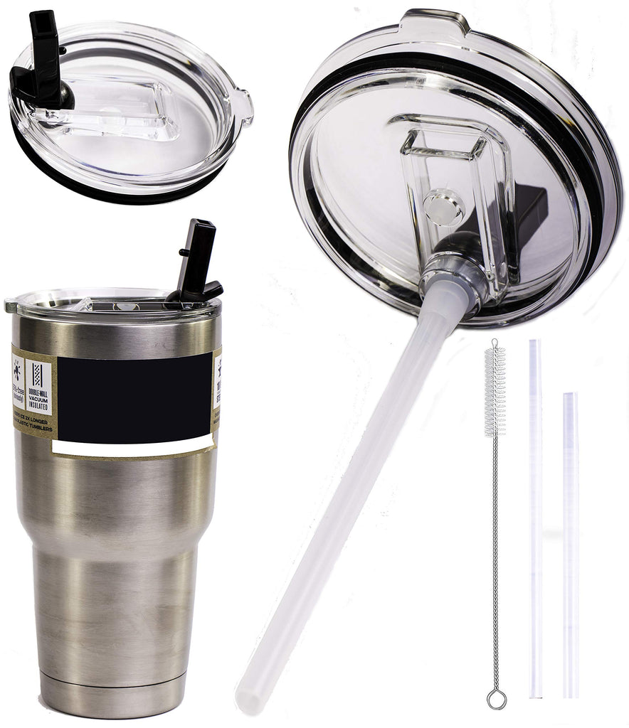 Straw Cap for YETI Rambler Bottle and RTIC Bottle, Straw Lid with 2 Straws  and 2 Brushes