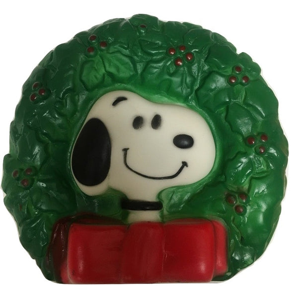 Peanuts Snoopy Vinyl Squeak Pet Toy Christmas Wreath Vintage Dog Gift