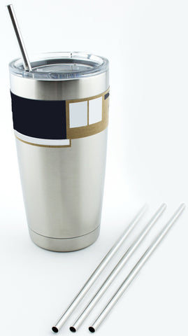 CASE- 4YET - 8.5" Yeti Straight Straws 4 pack + Cleaning Brush for Yeti 20oz