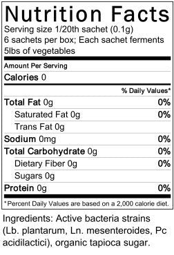 Cutting Edge Cultures Vegetable Starter Culture, 6 Pouches, 12g (1 Box Veg Starter + 1 Bottle Enzymes)