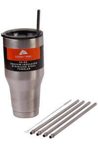 CocoStraw 4 Wide 40-Ounce Stainless Steel Straws (NO Cup) for 40 oz Ozark Trail Double-Wall Rambler Vacuum Cups Brand Drinking Straw (4 Straws 40oz)