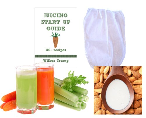 Nut Milk Pulp Strainer Bag XL (1 gal) + Juicing Recipe Sprouting eBook "Juicing Start Up Guide" CocoStraw Brand
