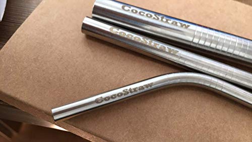 Stainless Steel Grande Replacement Straw Cold Cup To-Go Reusable Drink Straws Non-Plastic "Green" Eco Friendly CocoStraw Brand