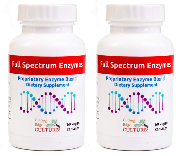 Full Spectrum Enzymes Cutting Edge Cultures Vegan 120 Capsules Proprietary Blend Digestion Protease Peptidase Bromelain & More (120 Capsules)
