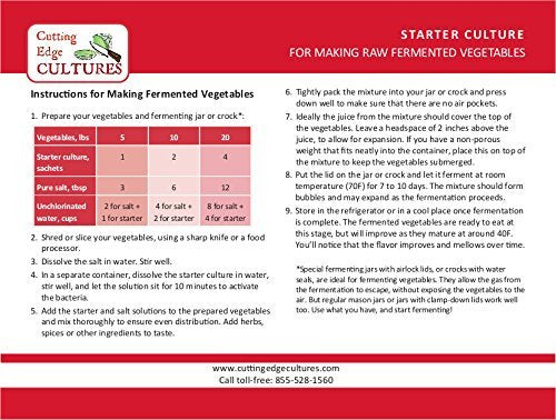 Cutting Edge Cultures Vegetable Starter Culture, 6 Pouches + 1 BOX Kefir Starter Culture, (1 Box Veg Starter + 1 Kefir Box)