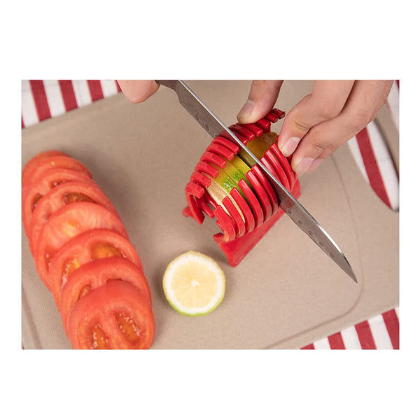TANSOO Multiuse Slicer,Multiuse Tomato Slicer,Multi-functional slicer,Design for Cut tomatoes,Potatoes,lemon,pomelo,kiwi fruit,and Round Fruits.red color