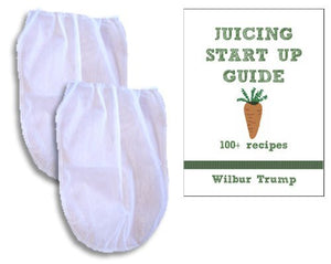2 Fine Mesh Nut Milk Jelly Strainer Bags (1 Gal) XL Extra Large + Juicing and Sprouting eBook "Juicing Start Up Guide"