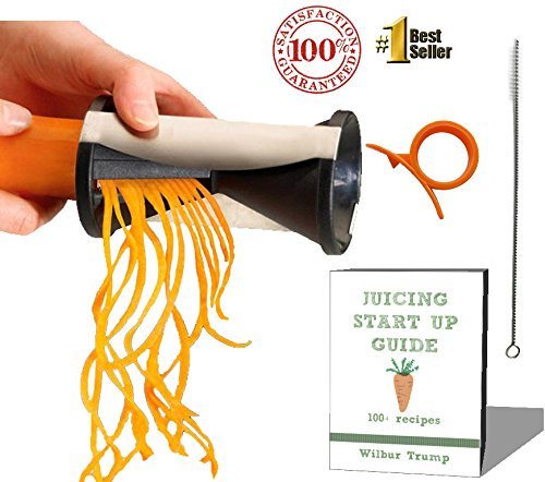 #1 Zoodle Magic  Veggie Spiralizer + BONUS PACK - eBook + Cleaning Bush + Citrus Peeler - Noodle Spiral Cutter Raw Slicer - Make RAW Low Carb Vegetable Zucchini Pasta Noodles!