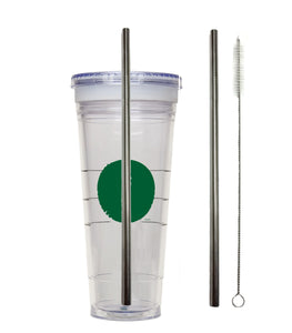 Venti Replacement Straw + Cleaning Brush For To-Go Cup - Stainless Steel + Cleaner VENTI Frappuccino Blended Cold Tumbler Reusable