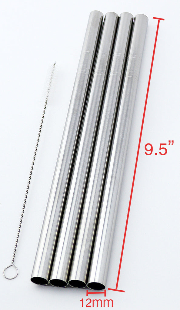304 Stainless Steel Thick Straws With Filter And Long Spoon, Perfect For  Bubble Tea And Drinks