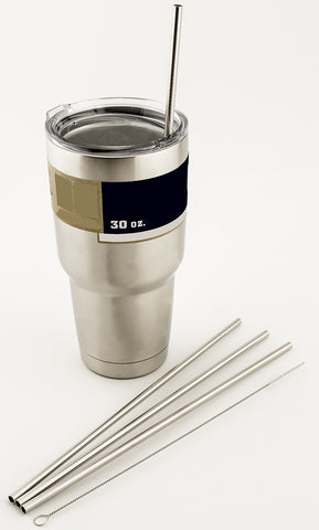CASE- 4YeV - 10.5" Yeti Straight Straws 4 pack + Cleaning Brush for Yeti 30oz