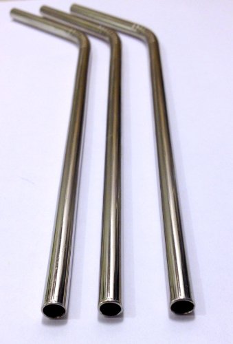 Reusable Straws - Stainless Steel Drinking - Set of 3 + Cleaner - Eco Friendly, SAFE, NON-TOXIC non-plastic