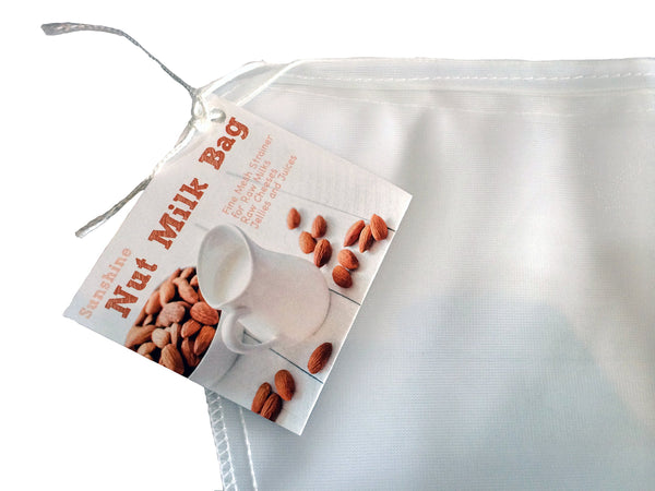 Nut Milk Bag XL Extra Large 14"x12" by Bright Kitchen - Fine Nylon Mesh for Straining Mylk Filter Juice Sprouting and More!