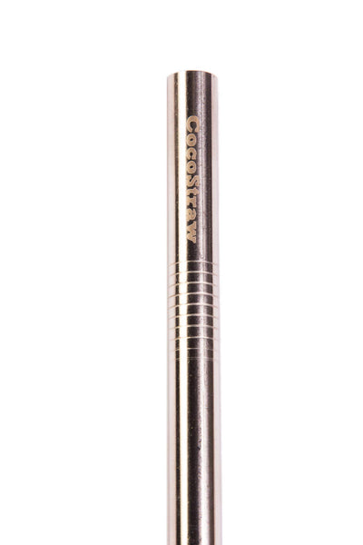 2 BOBA Straw Stainless Steel Extra Wide 1/2" x 9.5" Long Tapioca Pearl Bubble Tea Thick FAT - CocoStraw Brand