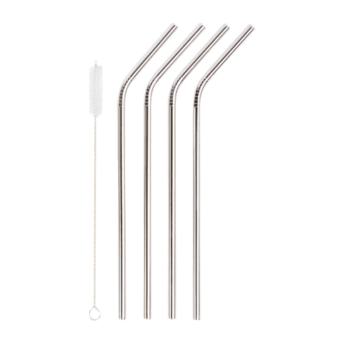 4 Stainless Steel Straws for Tervis Tumbler 24 oz Travel Insulated Clear Drinking Cup Lid CocoStraw Brand
