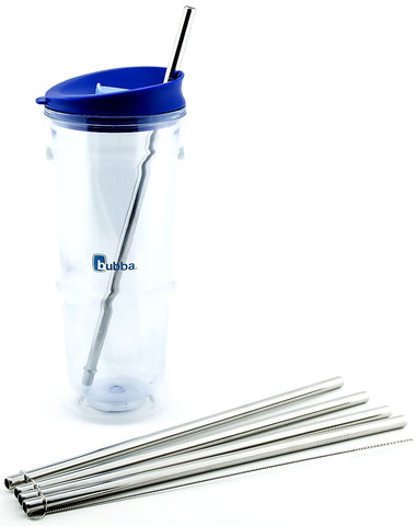 4 Pack Cocostraw for Bubba Envy 24 oz Big Tumbler PerfectFIT 18/8 Stainless Steel Drinking Straws With Cleaning Brush