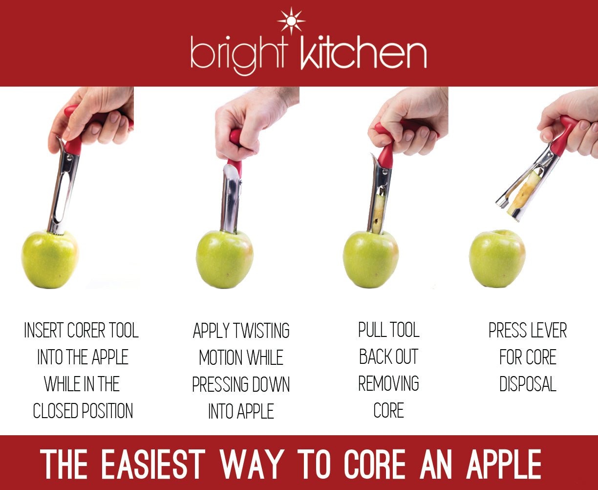 2 PACK - Apple Corer Lever Tool by BRIGHT KITCHEN Stainless Steel
