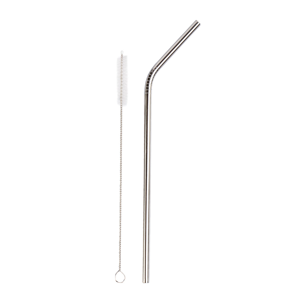 Reusable BPA-Free Metal, Thick, Long, Dishwasher Safe Stainless Steel  Drinking Straws, 8.5 Inches (2 Bend