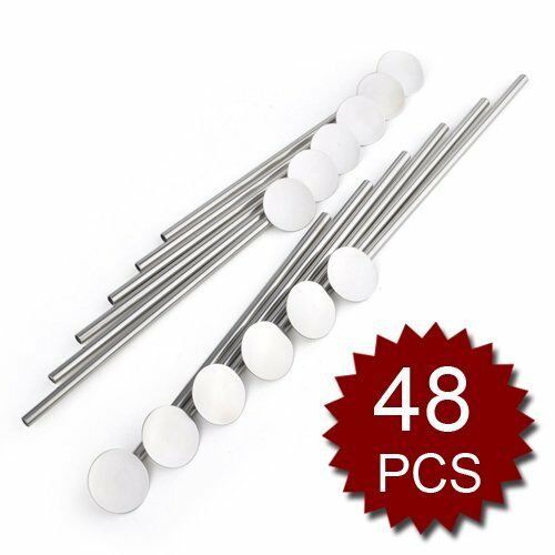 48 Pcs Stainless Steel Spoon Straws, Straw Stirrers, 7.5 inch, Party Favor