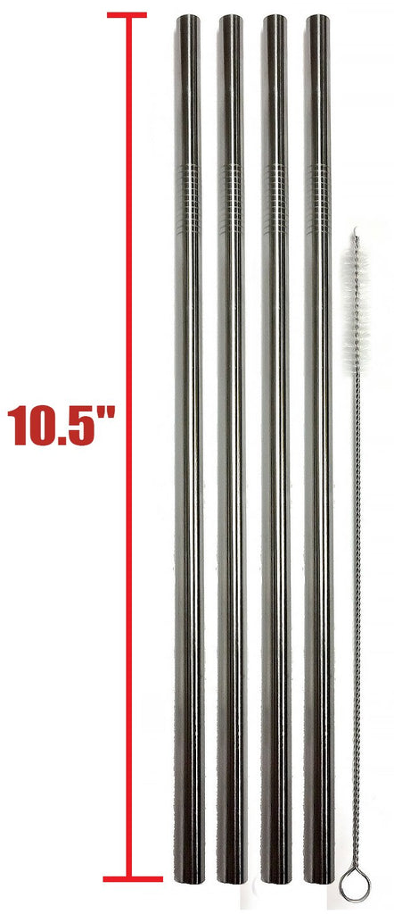 EXTRA LONG Stainless Steel Drinking Straws 10.5 Length 4 Qty