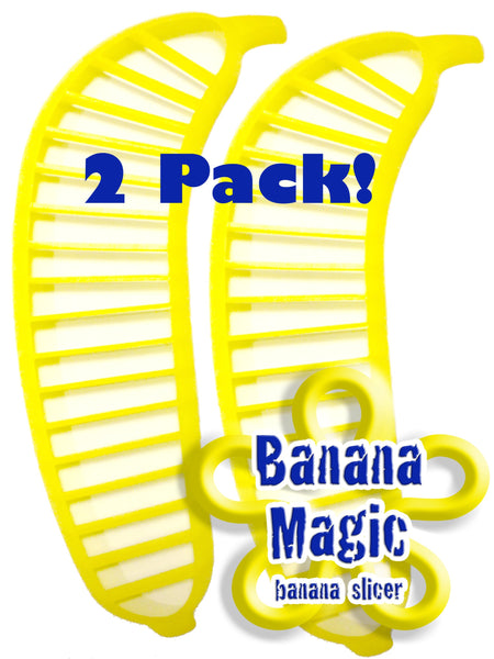 2 Pack Banana Slicer Cutters * Banana Magic * Kitchen Tool - Handy Gadget instantly slice chop banana chips no knife necessary !