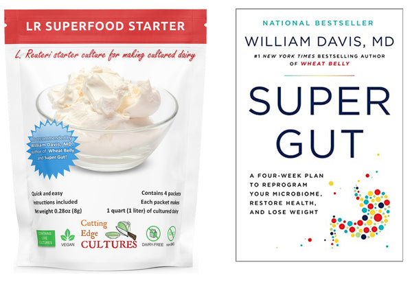 LR SuperFood Starter Culture + Super Gut Book L. Reuteri ProBiotic As Recommended By Dr William Davis Super Gut, MD Cultured Dairy Low And Slow Yogurt Lactobacillus